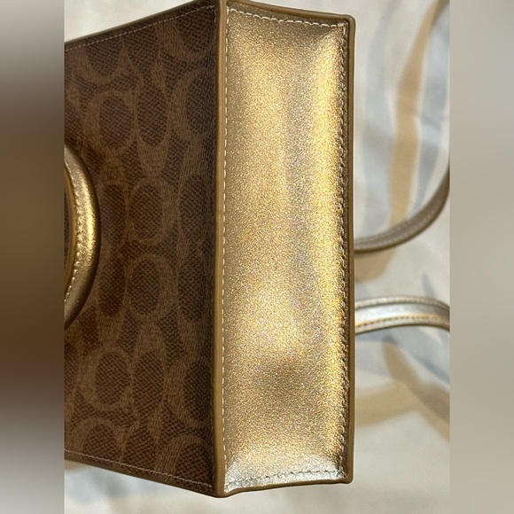 Coach Boxed Mini Tote Bag- Brown Signature Canvas with Gold Accents. NWOT. - Picture 3 of 15